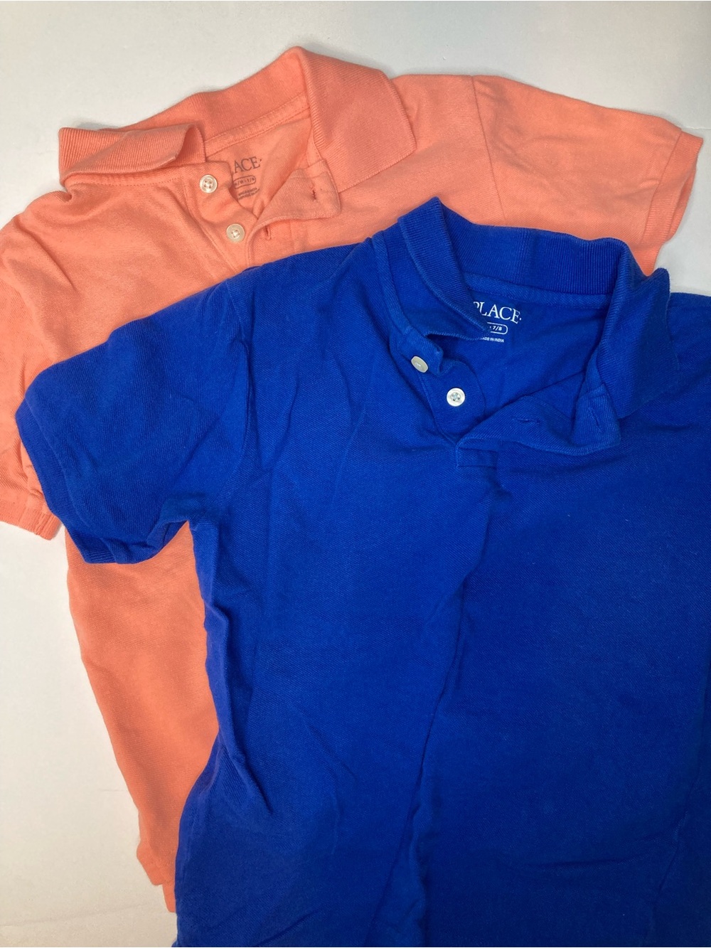 The Children's Place Short Sleeve Polo Duo - Blue & Peach